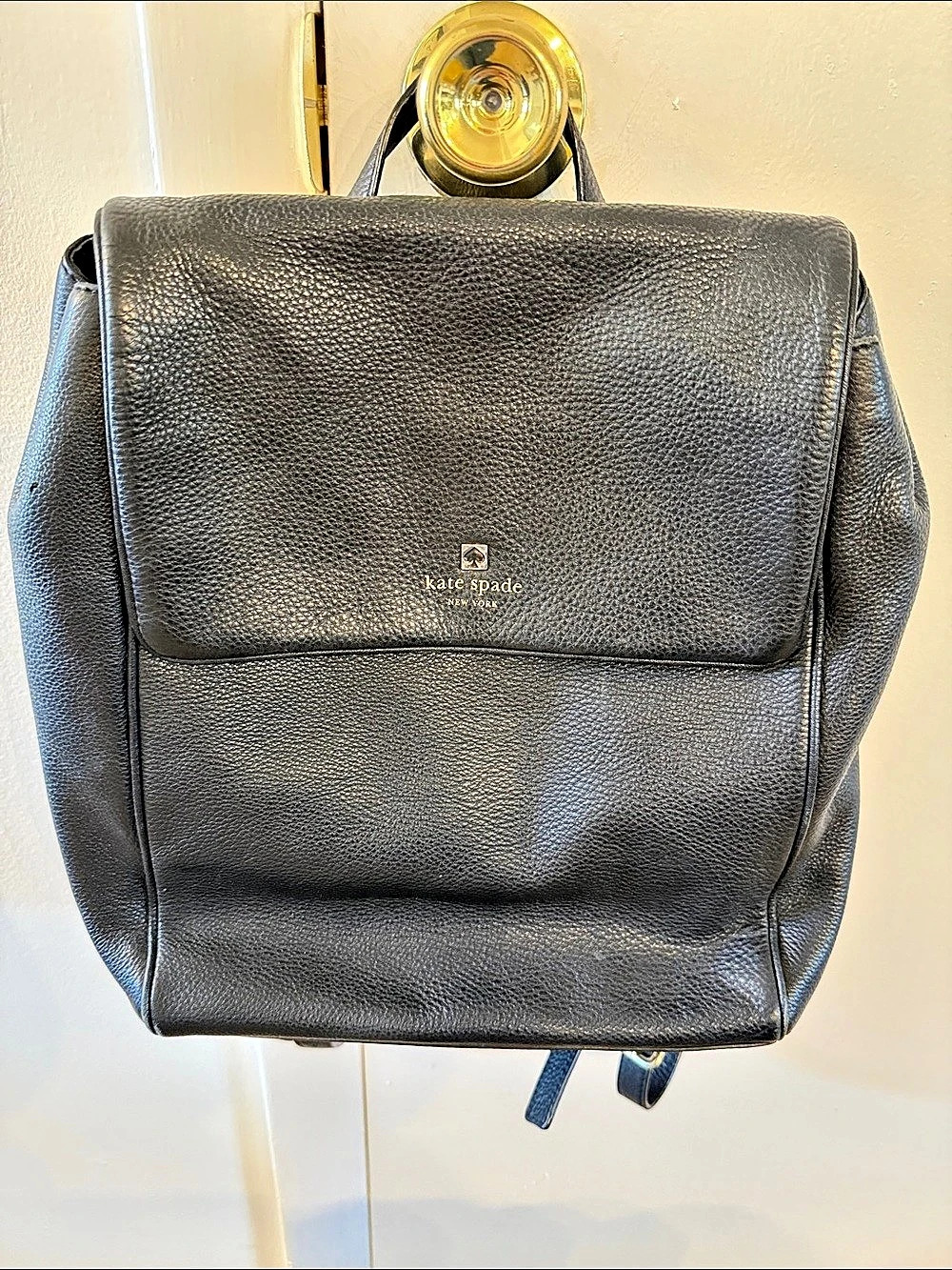 Kate Spade Black Leather-Style Backpack